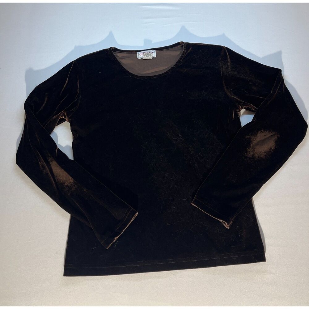Copper Key Brown Velvet Top Size M